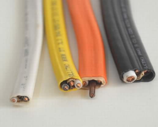 Electrical cable wire Romex procurement materials showing copper conductors in various gauges for quality electrical installation