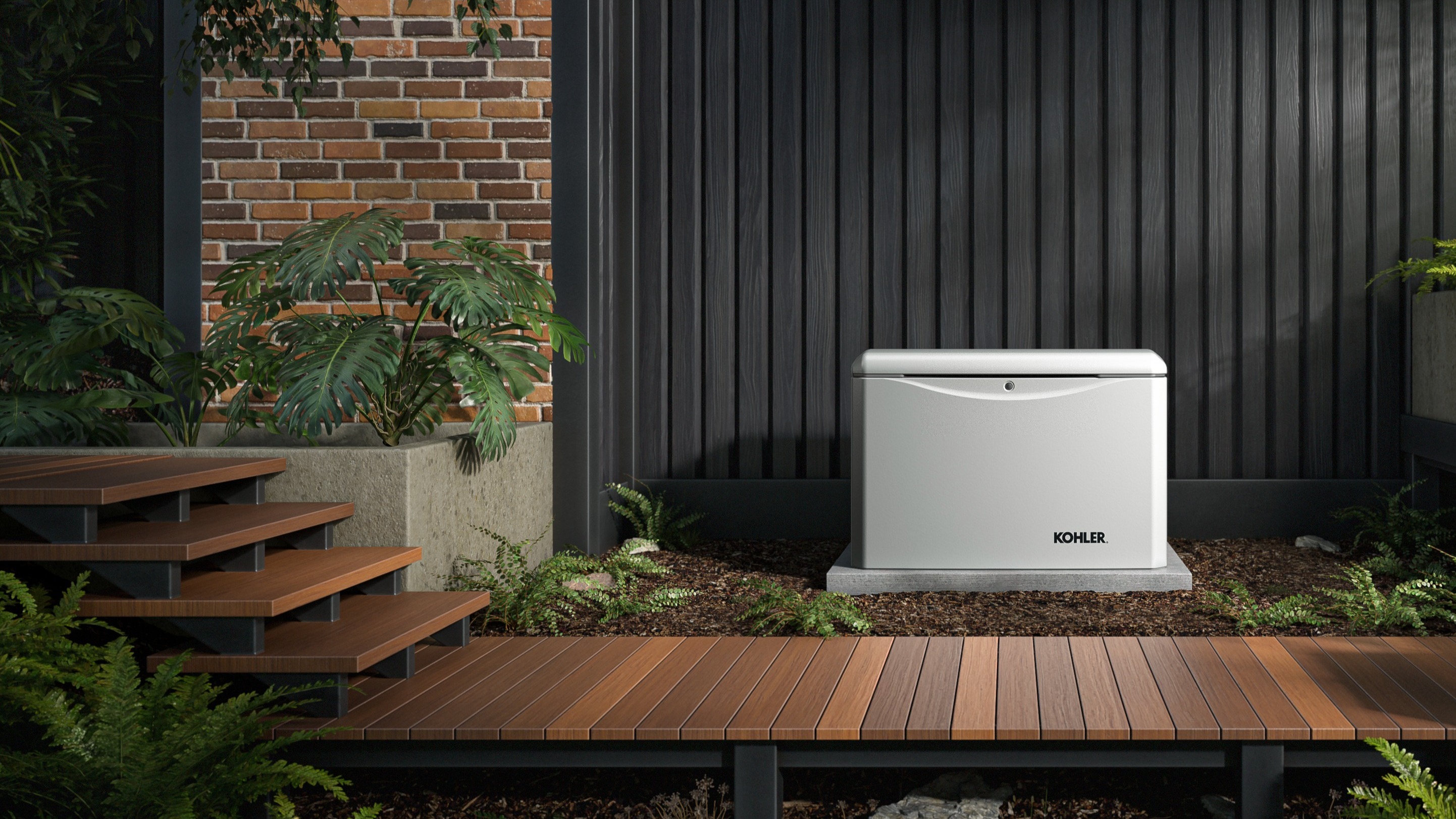 Kohler standby generator installation by Astro Electric in Mercer Island, featuring whole-home backup power, automatic transfer switch, and professional landscaped installation